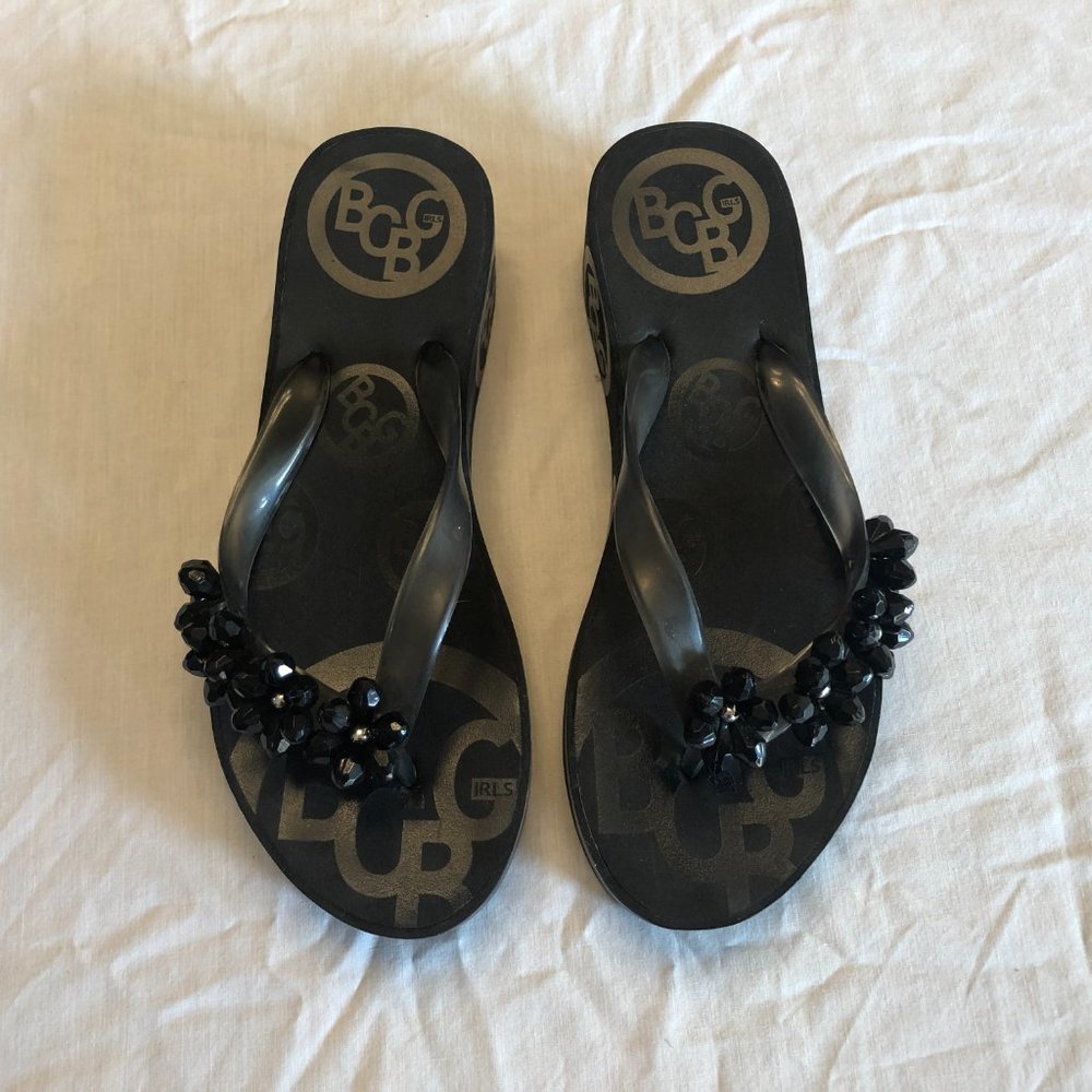 BCBG Black Sandals Size 8 - Picture 3 of 7